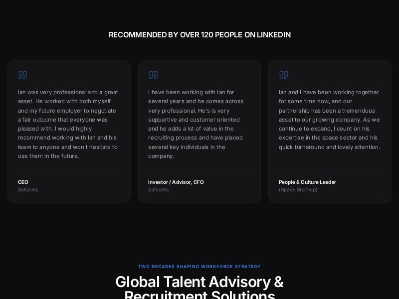 Preview for Talent Advisory Services Landing Page Template