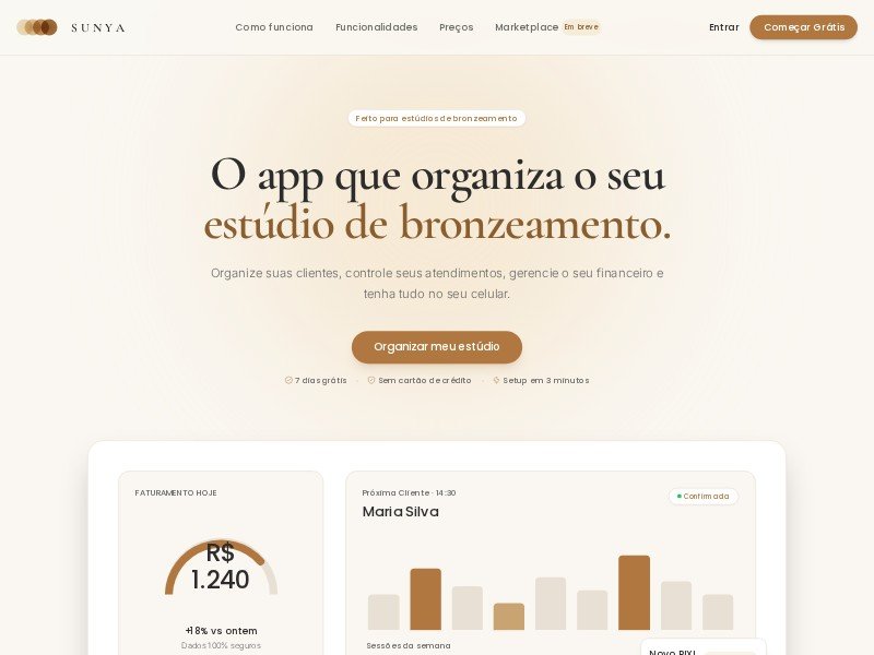 Preview for Tanning Studio SaaS Landing Page Template