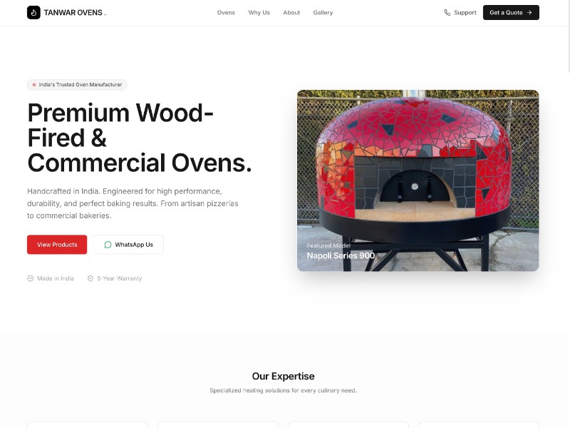 Preview for Commercial Oven Manufacturer Landing Page Template
