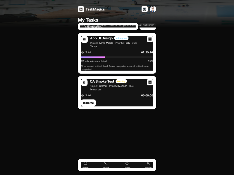 Preview for Task Management Dashboard Template