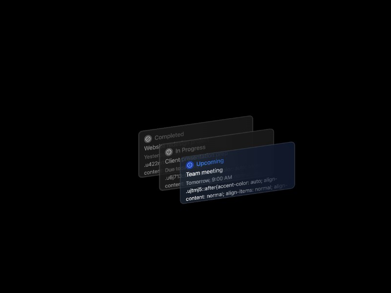 Preview for Task Management Cards UI Template
