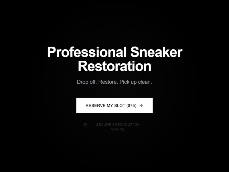 Preview for Sneaker Restoration Landing Page Template