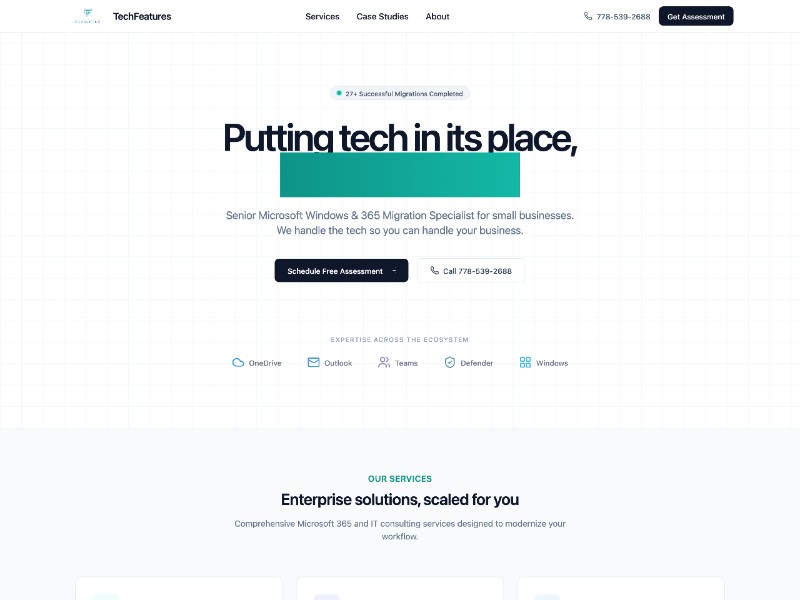 Preview for TechFeatures IT Consulting Landing Page Template