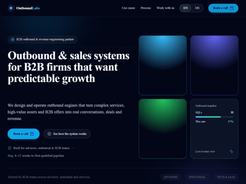 Preview for B2B Outbound Sales Landing Page Template