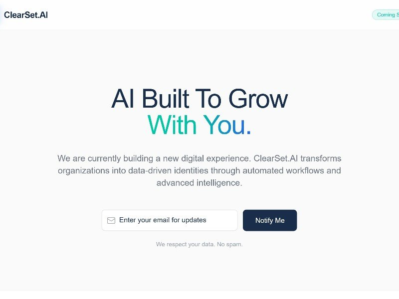 Preview for AI Services Coming Soon Landing Page Template