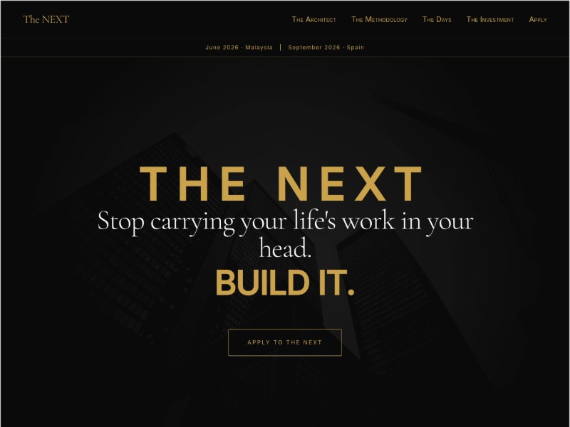 Preview for The NEXT Founder Cohort Landing Page Template