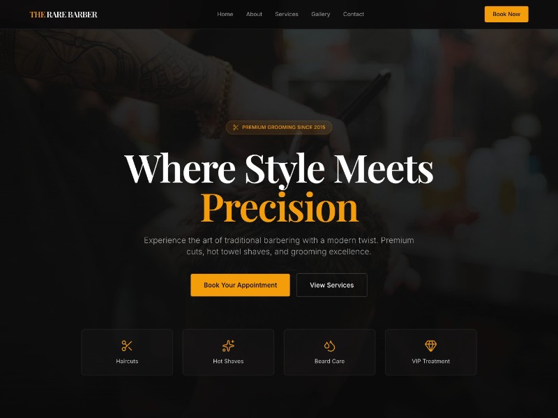 Preview for Barbershop Landing Page Template
