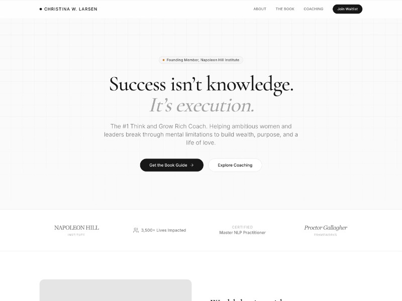 Preview for Think & Grow Rich Coach Landing Page Template