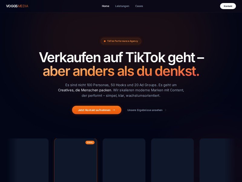 Preview for TikTok Performance Agency Landing Page Template