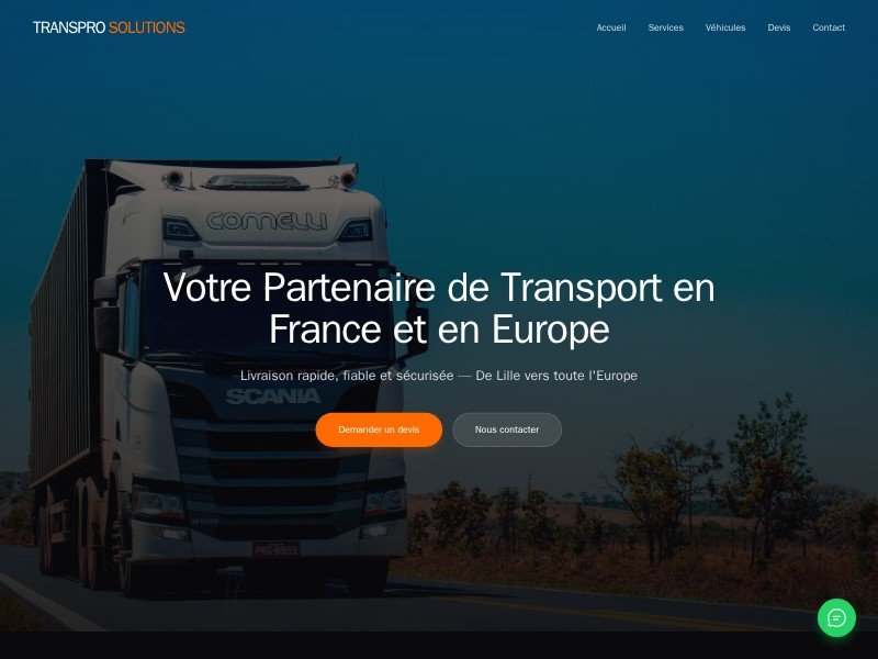 Preview for Transport & Logistics Landing Page Template