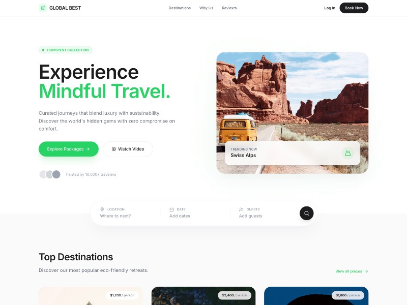Preview for Travel Agency Landing Page Template