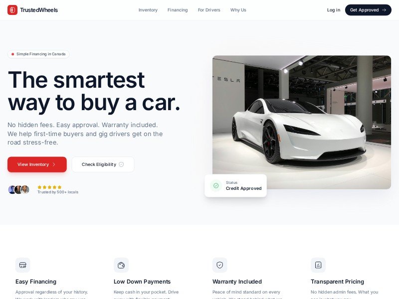 Preview for TrustedWheels Car Dealership Landing Page Template