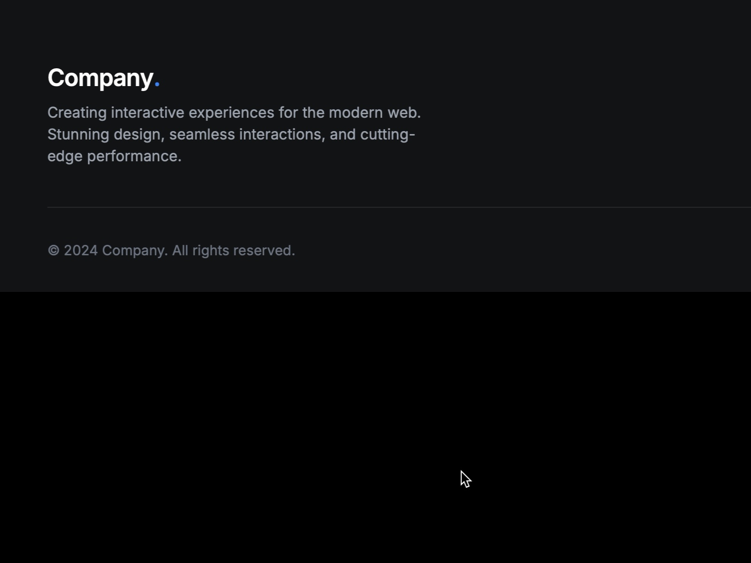Preview for Interactive Footer with Particle Effects