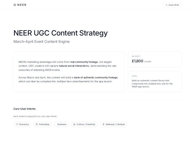 Preview for UGC Content Strategy Brief Template