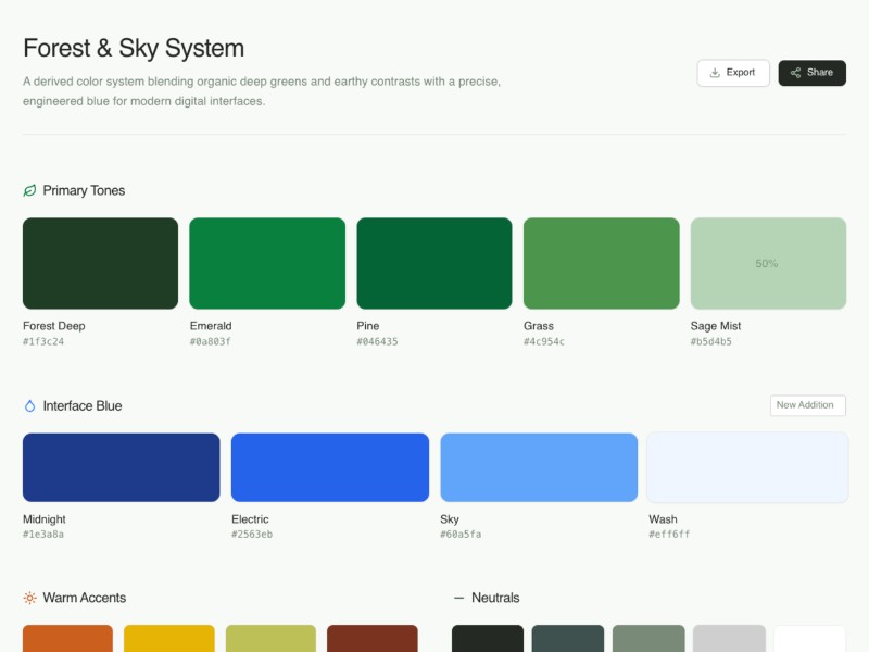Preview for Nature & Tech UI Palette Template