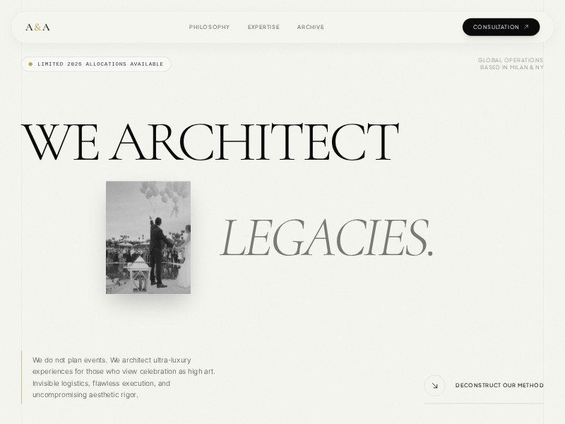 Preview for Ultra-Luxury Event Architecture Landing Page Template