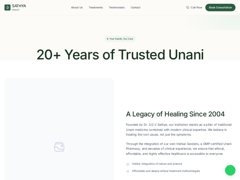 Preview for Unani Healthcare Clinic Landing Page Template