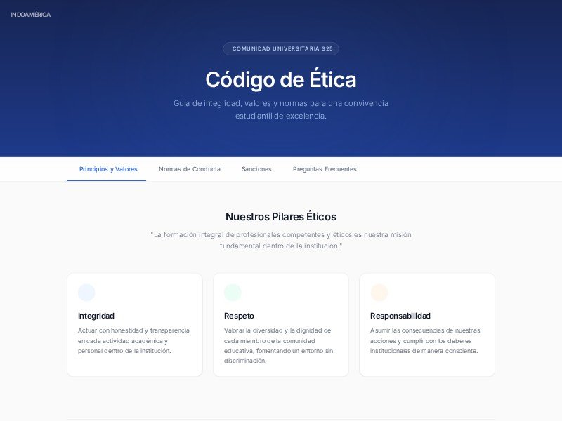 Preview for University Ethics Code Landing Page Template
