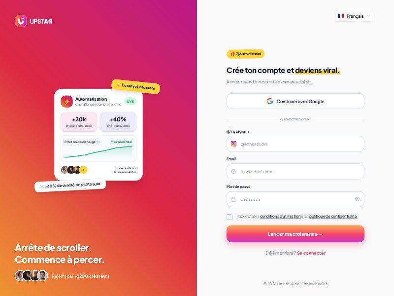 Preview for Upstar Social Viral Growth Template