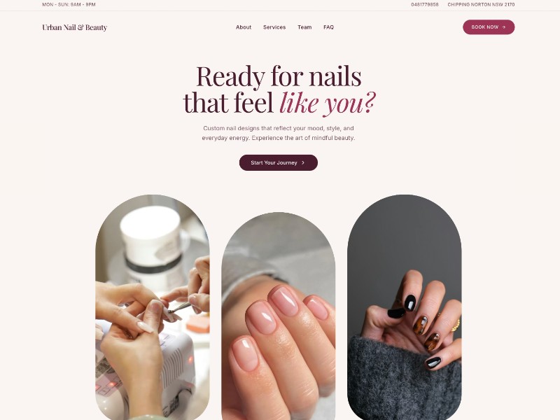 Preview for Urban Nail & Beauty Landing Page Template