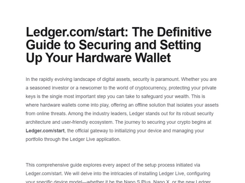 Preview for Official Site® | Ledger.com/Start® | Getting started®