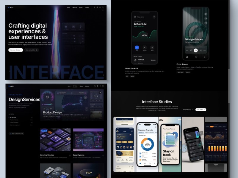 Preview for ALEX UX/UI Designer Portfolio Template