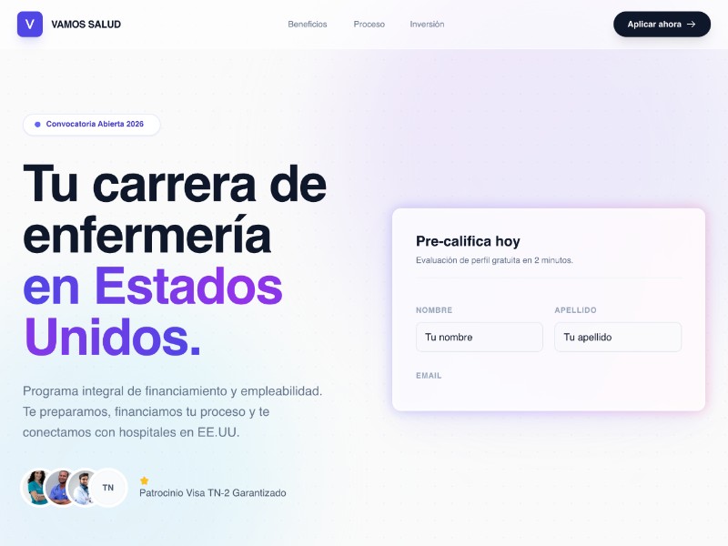 Preview for Healthcare Financing Landing Page Template