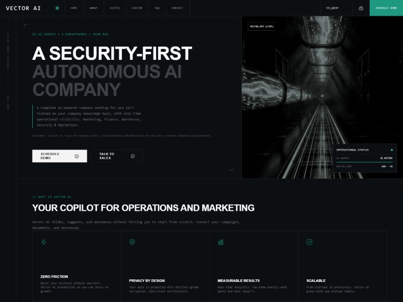 Preview for Security-First AI SaaS Landing Page Template