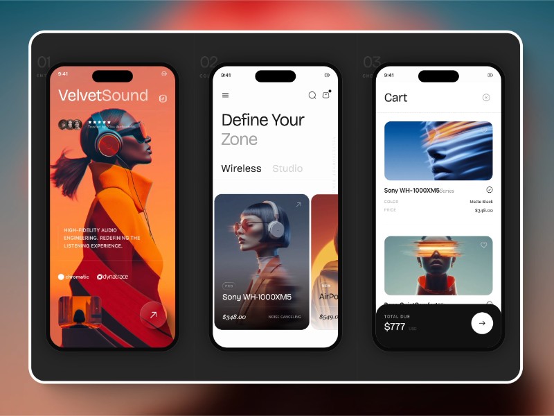 Preview for VelvetSound Mobile App UI Template