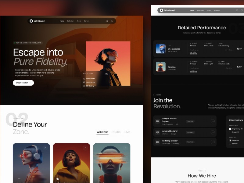 Preview for VelvetSound E-commerce Landing Page Template