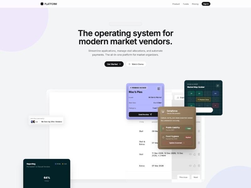 Preview for Vendor Management Platform Landing Page Template