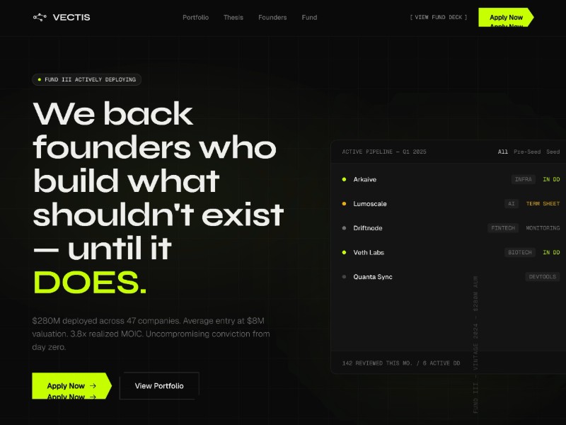 Preview for Venture Capital Landing Page Template