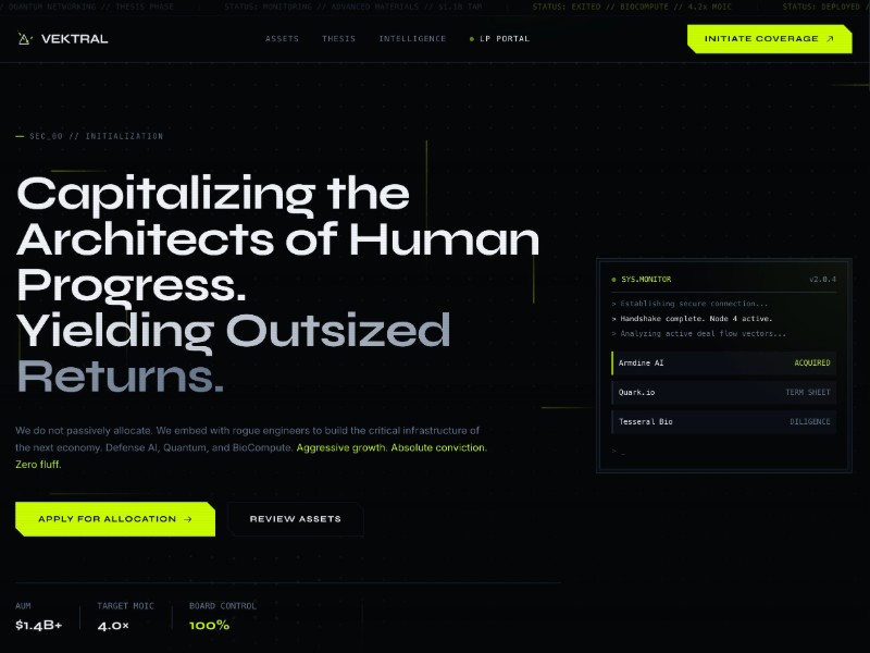 Preview for Venture Capital Landing Page Template