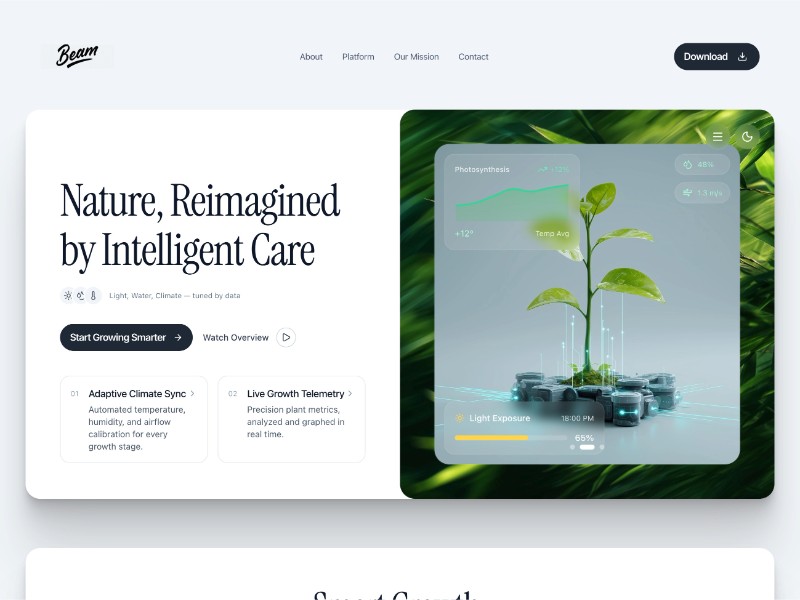 Preview for Intelligent Plant Care Landing Page Template