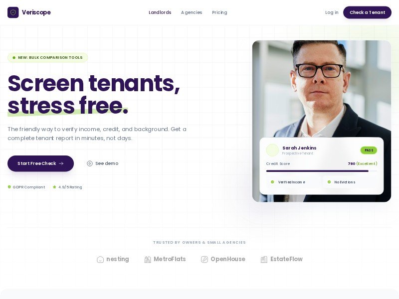Preview for Veriscope Tenant Screening