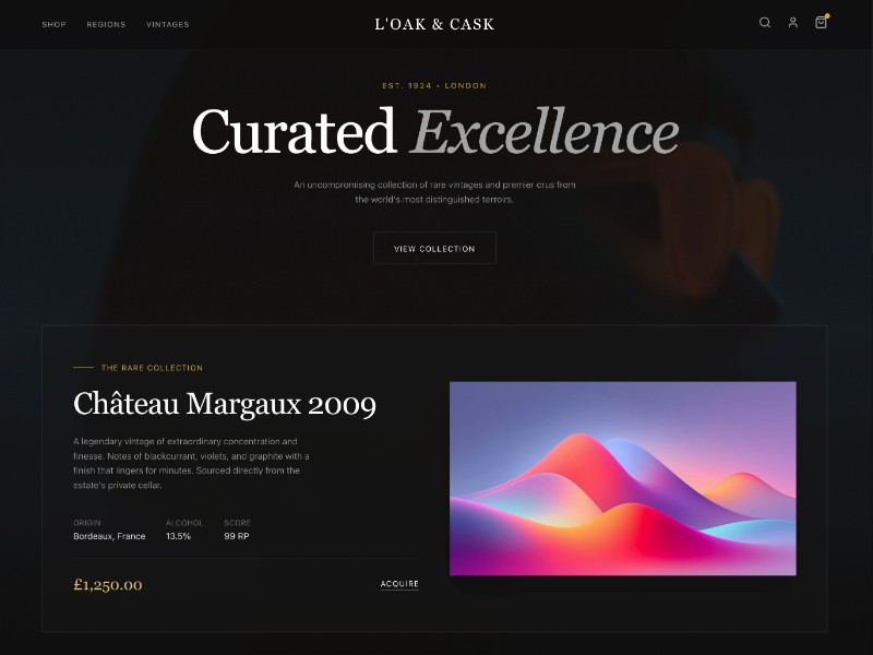 Preview for Luxury Wine E-commerce Landing Page Template