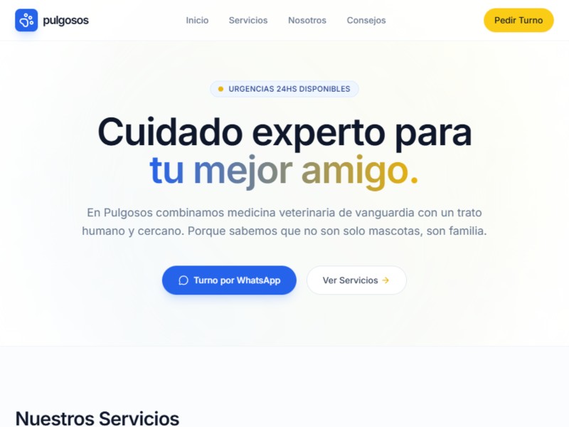 Preview for Veterinaria y Cuidado Animal Landing Page Template