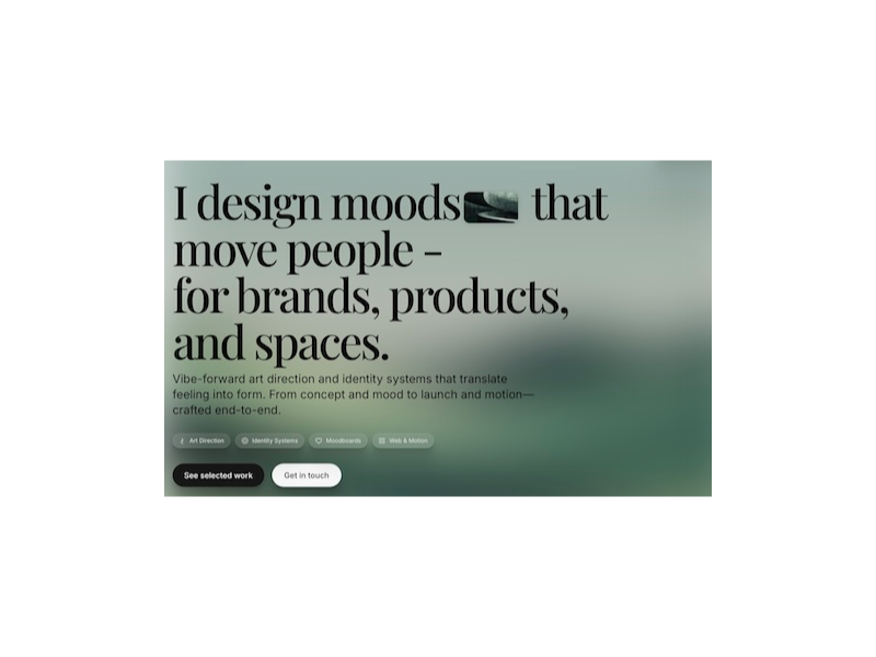 Preview for Vibe Designer Portfolio Template - home