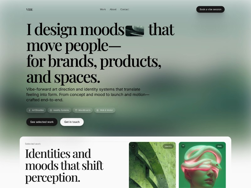 Preview for Vibe Designer Portfolio Template