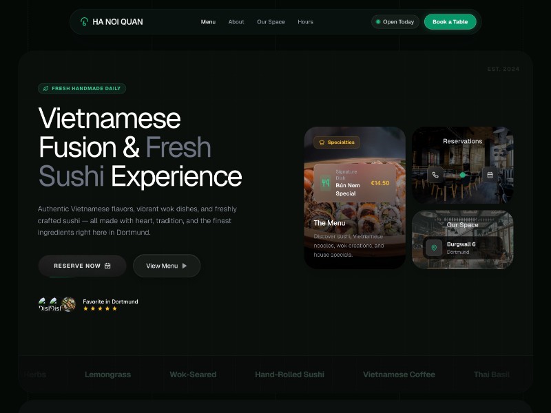 Preview for Vietnamese Restaurant Landing Page Template