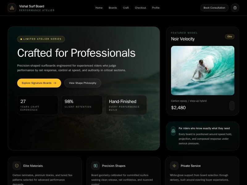 Preview for Vishal Surf Board E-commerce Template
