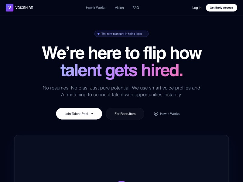Preview for VoiceHired Recruitment Landing Page Template