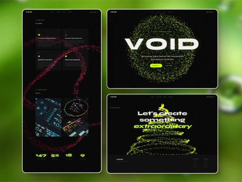 Preview for VOID Digital Studio Landing Page Template