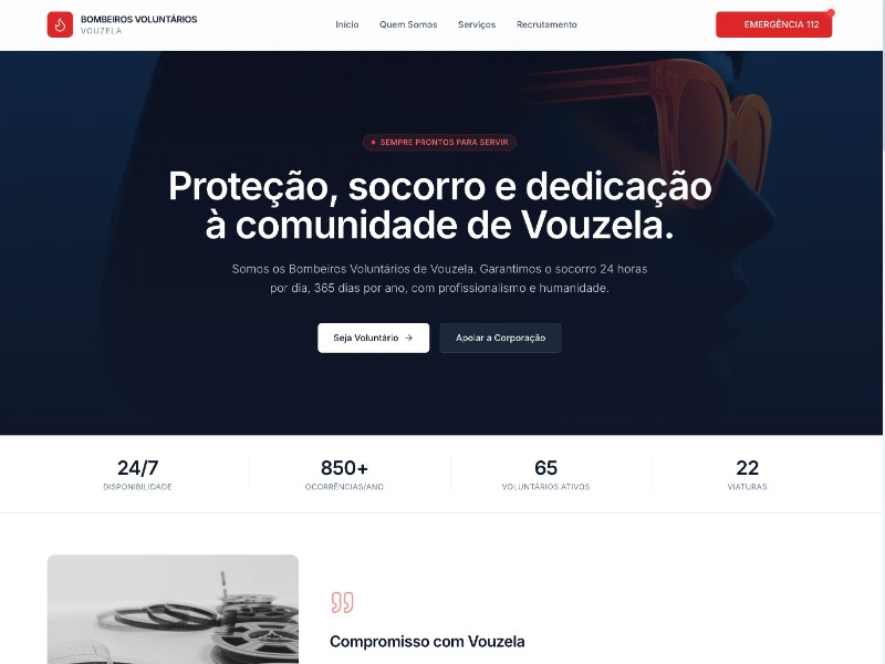 Preview for Bombeiros Voluntários Landing Page Template