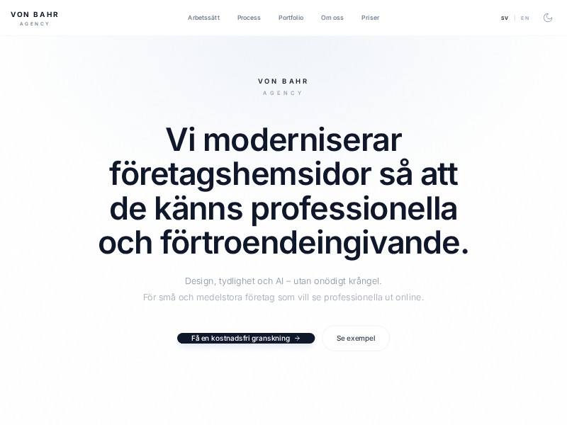 Preview for Von Bahr Agency Multi-Page Website Template
