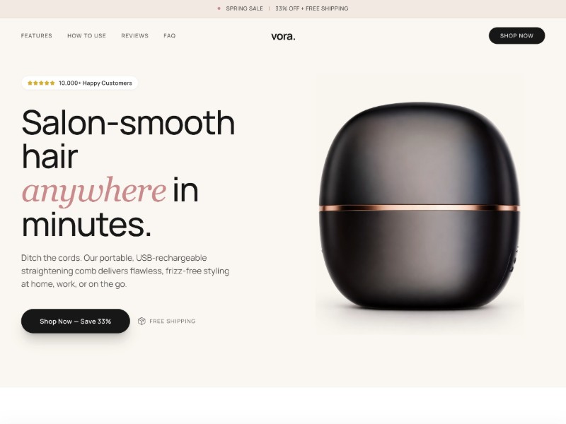 Preview for Beauty Product Landing Page Template