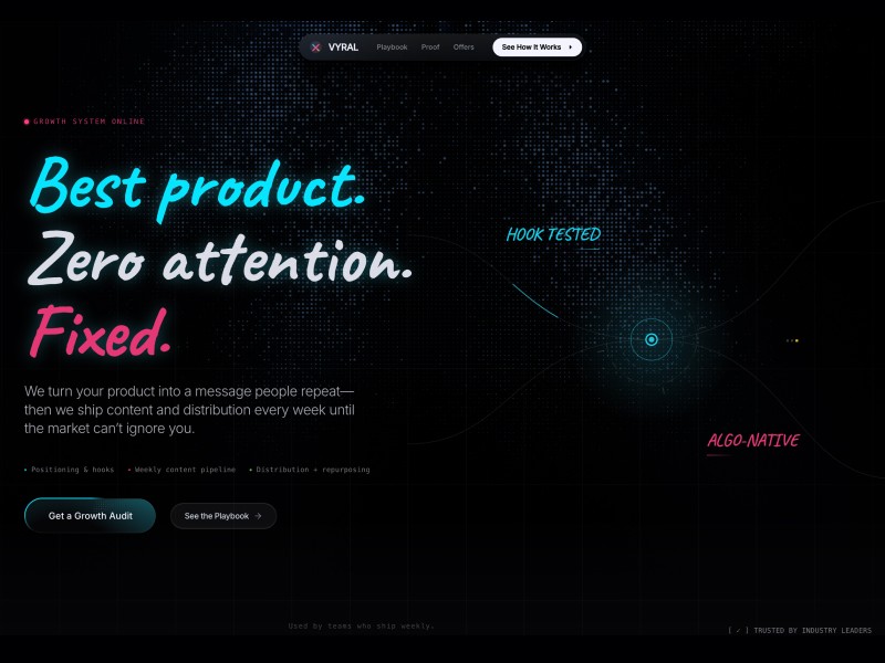 Preview for VYRAL Growth System Landing Page