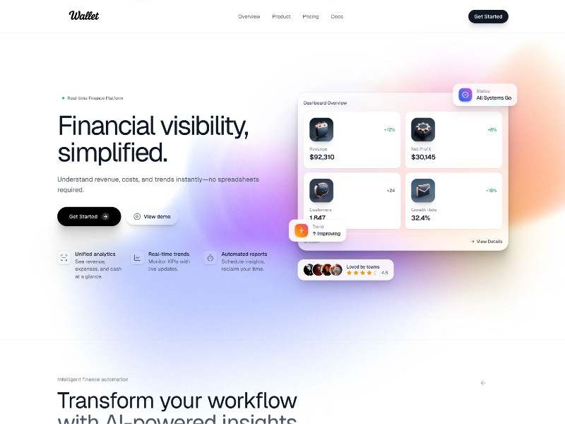 Preview for Finance Visibility Landing Page Template