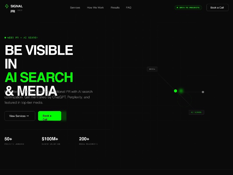 Preview for Web3 PR Agency Landing Page Template