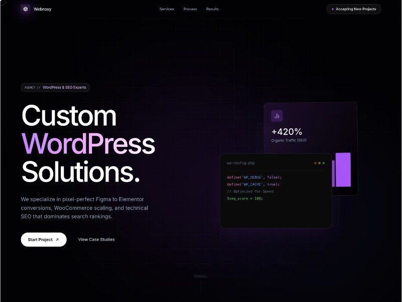 Preview for WordPress & SEO Agency Landing Page Template